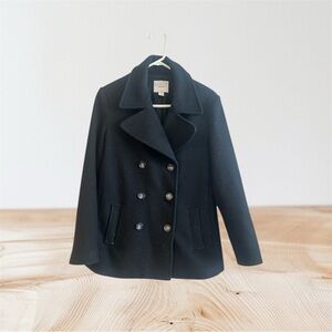 Old Navy Women’s Wool‑Blend Navy Peacoat | Double‑Breasted Classic Winter Coat L